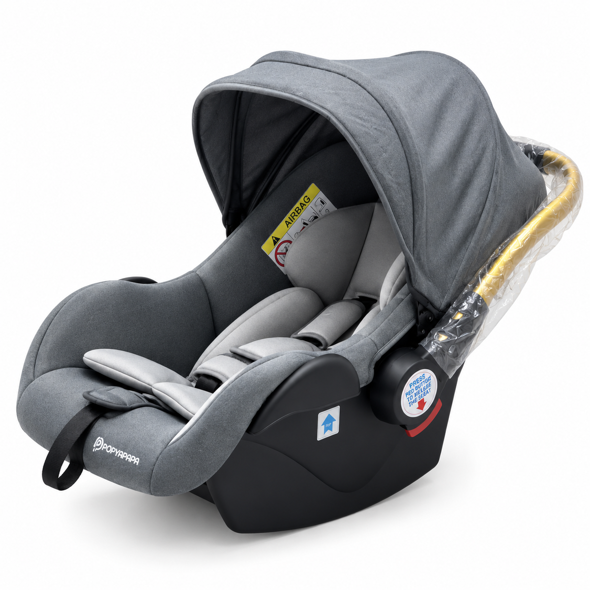 Baby Carry Cot with Canopy & Padded Seat | Popypapa