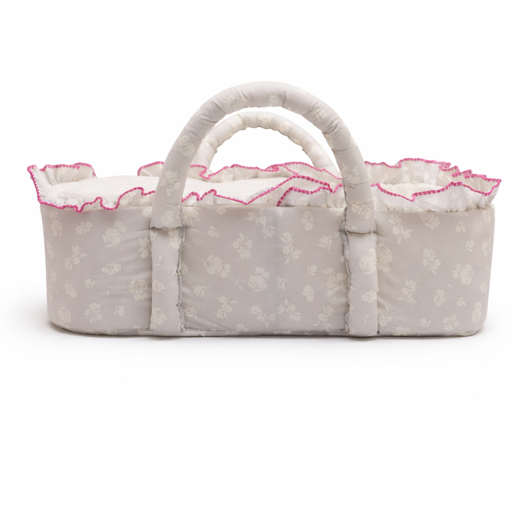 Infant Moses Basket Flower Print by Little Darling