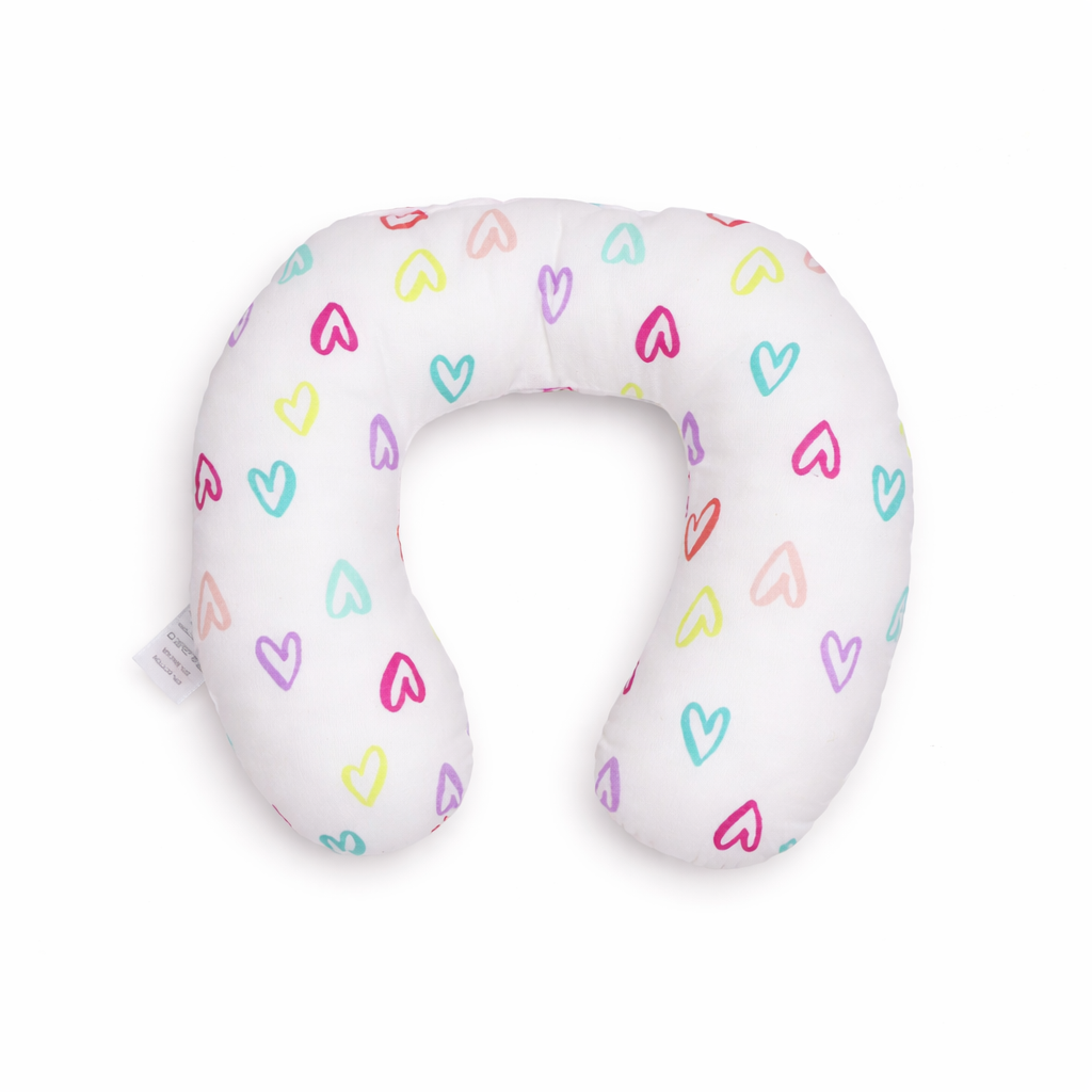Infant Neck Pillow Soft Support Cushion Heart Print by Little Darling
