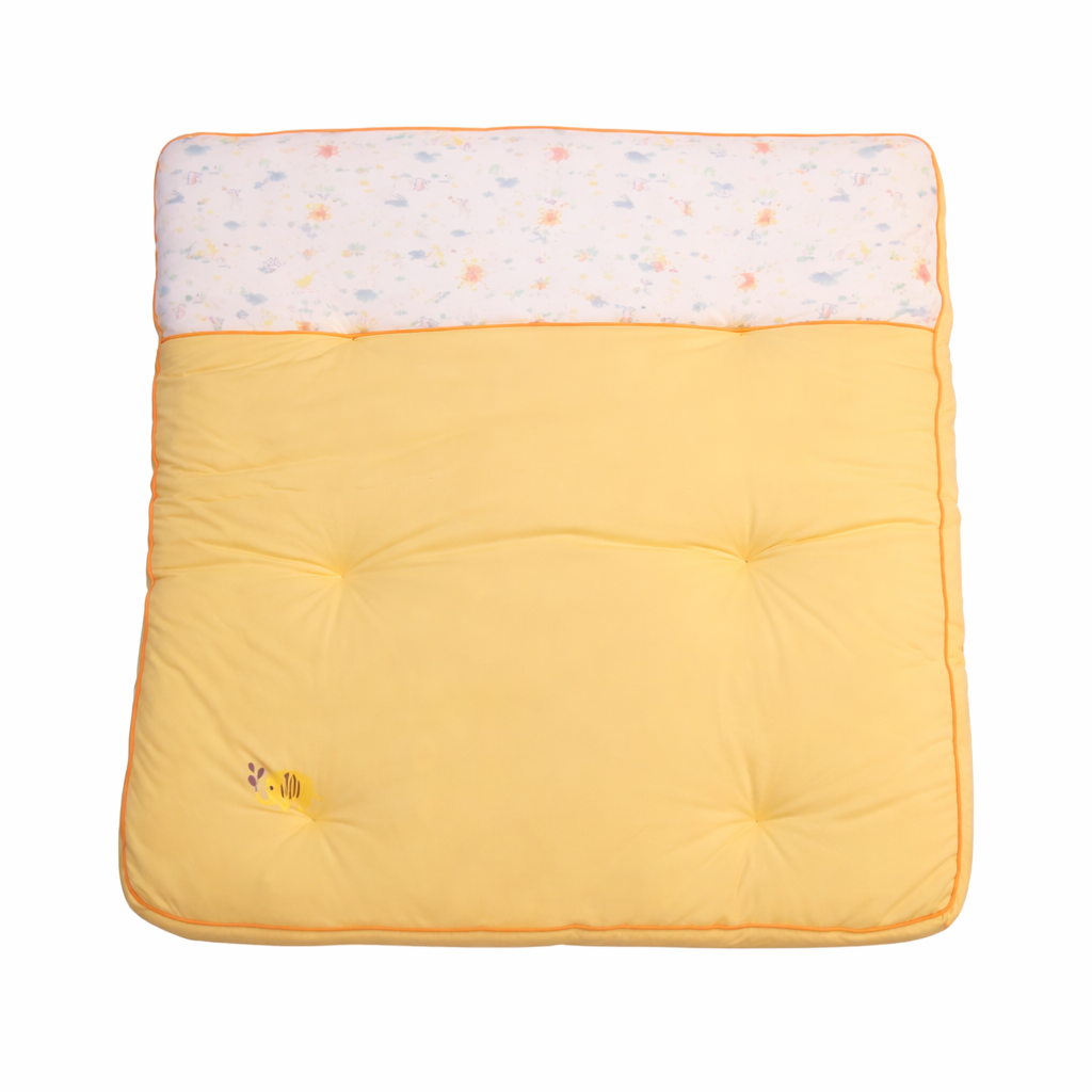 Baby Net Gadda Set 3 Pcs Yellow Print by Little Darling