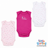 Baby Bodysuit Pk Of 3 Sleeveless Princess | Little Darling