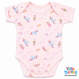 Bodysuit Short Sleeves Pk Of 3 Unicorn | Little Darling