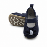 Baby Girls Navy Blue Bow Soft Sole Prewalker Shoes Pair