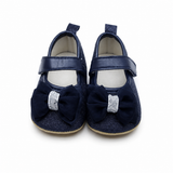 Baby Girls Navy Blue Bow Soft Sole Prewalker Shoes Pair
