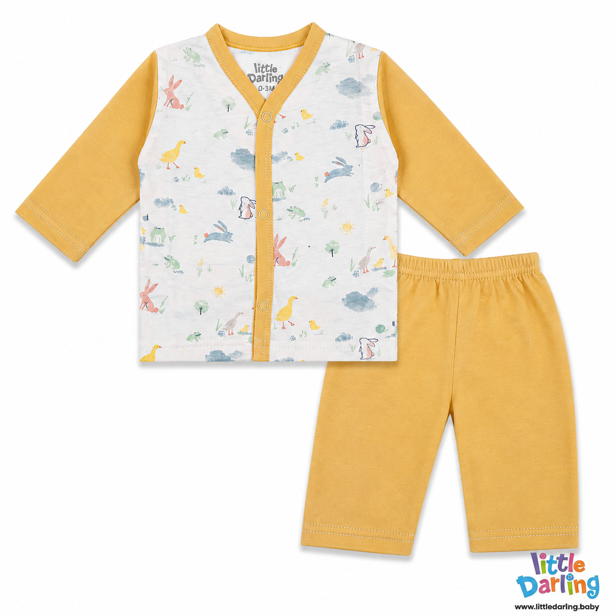 Baby Night Suit Mustard Color | Little Darling