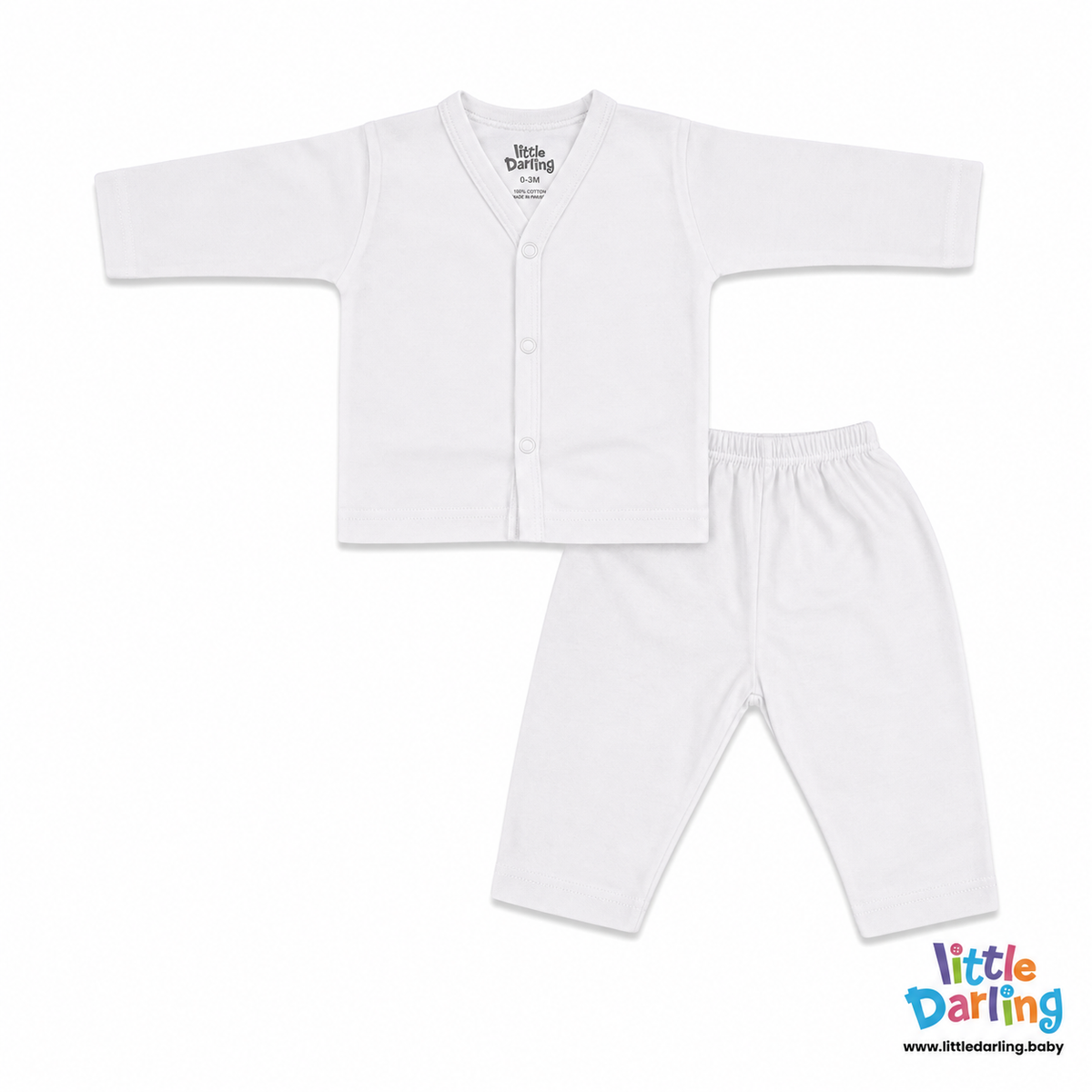 Baby Night Suit White Color | Little Darling