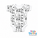 Bodysuit Pack of 3 Half Sleeve Animal Print | Little Darling