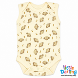 Baby Bodysuit Pk Of 3 Sleeveless Monkey & Cloud | Little Darling