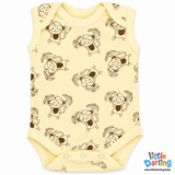 Baby Bodysuit Pk Of 3 Sleeveless Monkey & Cloud | Little Darling