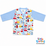 Baby Night Suit Truck & Car Sky Blue Color | Little Darling