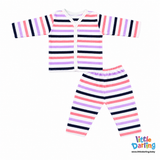 Baby Night Suit Multi Color Stripes | Little Darling