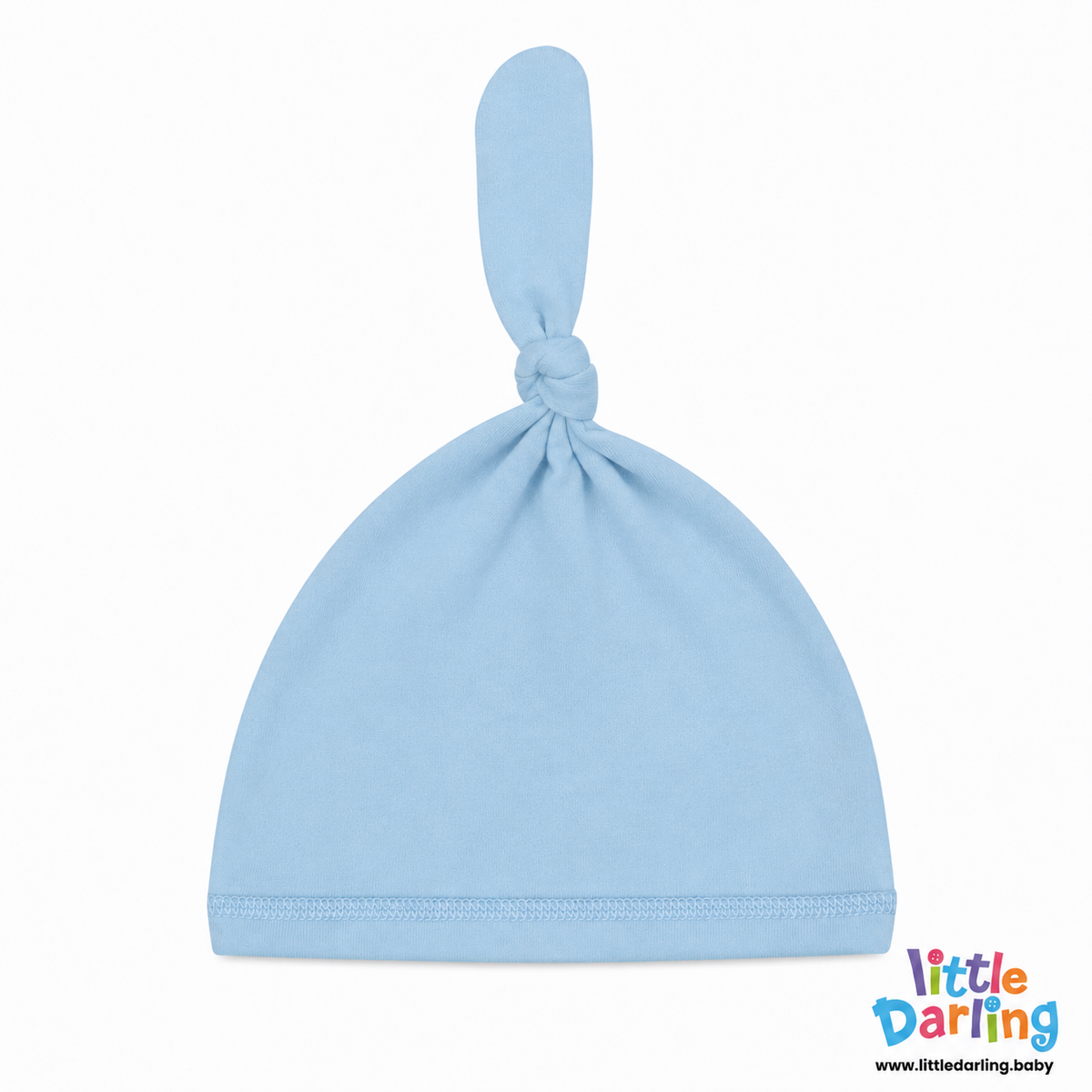 Baby Cap Knotted Sky Blue Color | Little Darling