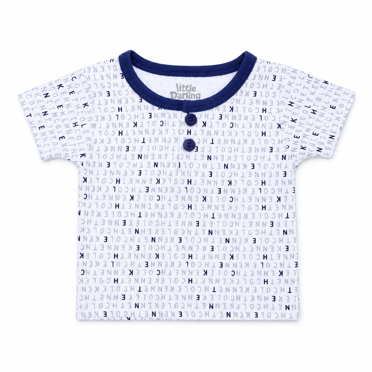 Boys Letter Print T Shirt with Denim Shorts Set by Little Darling