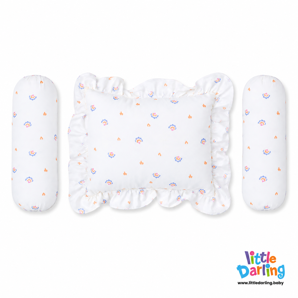 Head Pillow Set PK Of 3 White Color | Little Darling