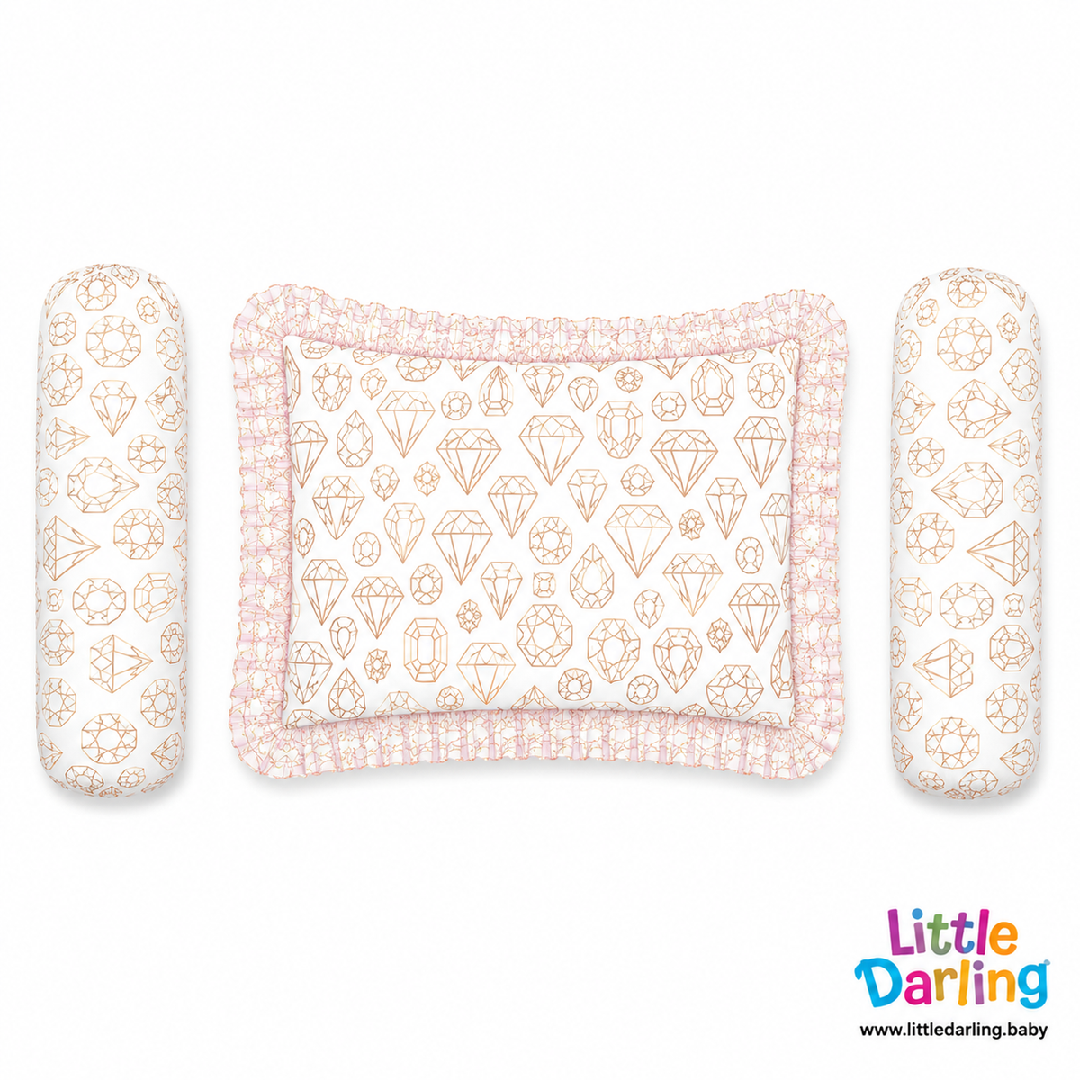 Head Pillow Set Diamond Print | Little Darling