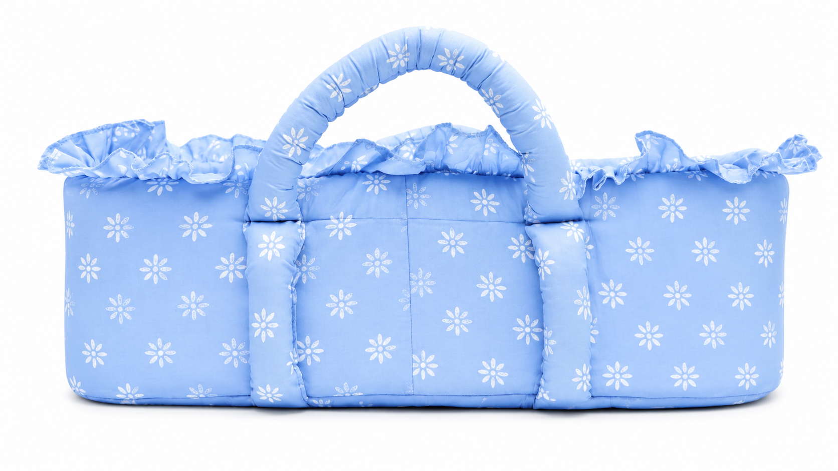 Frill Baby Carry Nest Sky Blue Floral by Little Darling