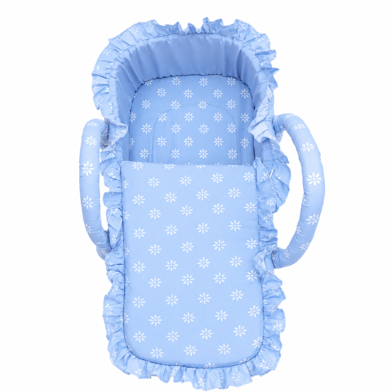 Frill Baby Carry Nest Sky Blue Floral by Little Darling