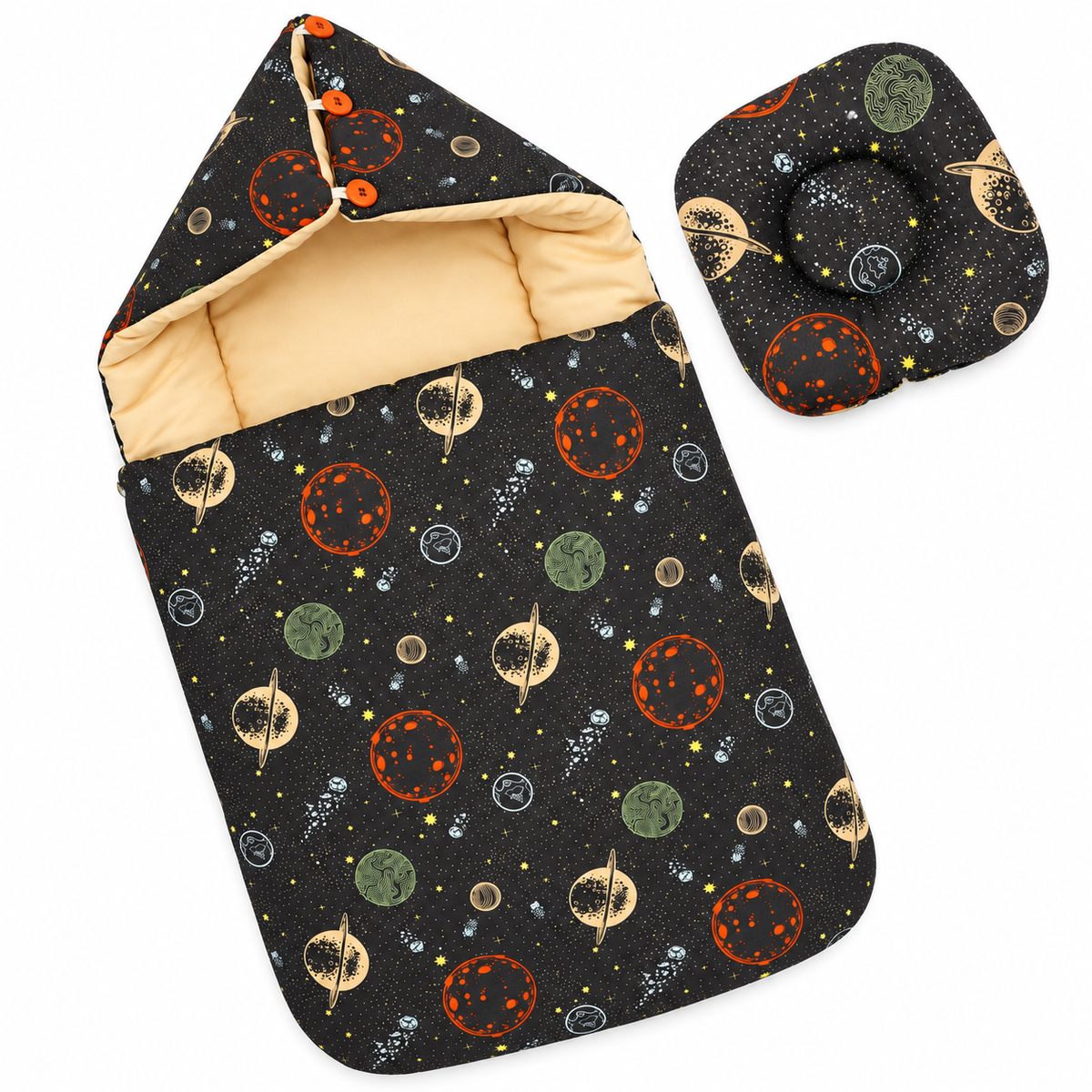 Baby Carry Nest with Pillow Set Space Print| Little Darling