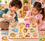 Wooden Animal Puzzle Board Educational Learning Toy