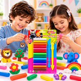 Kiddy Clay Modelling Clay Set  12 Colors  2 Tools