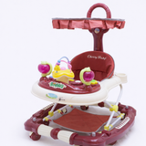 Cherry Baby Musical Walker with Toy Tray & Push Handle Red