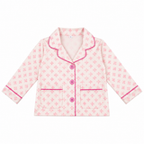 Kids Floral Printed Night Suit Cream & Pink