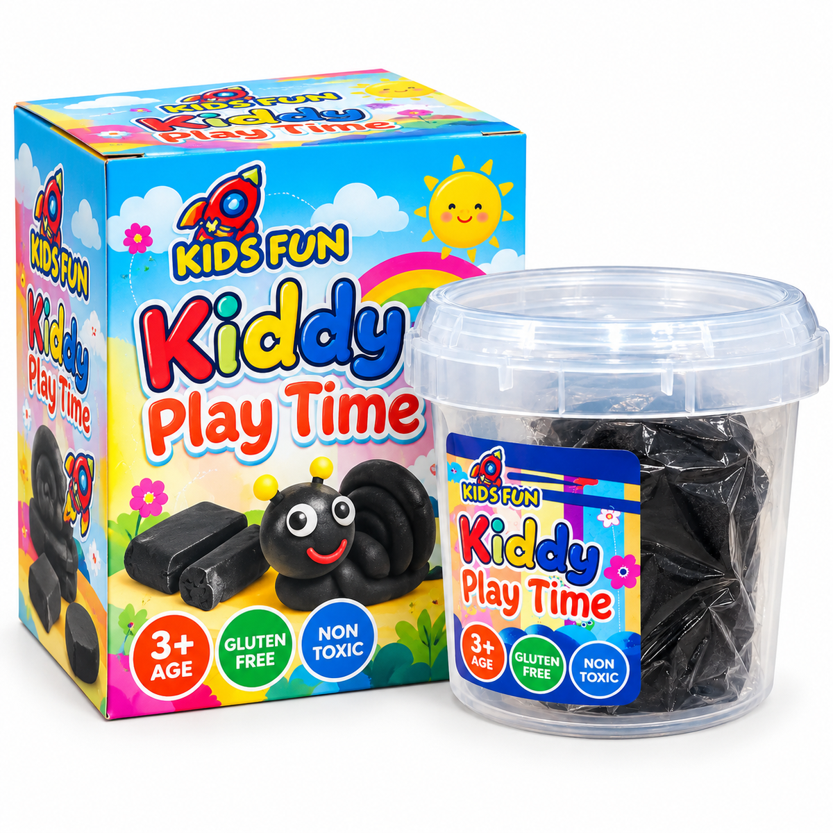 Kiddy Black Modelling Clay Kids Fun Play