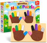 Wooden Hand Matching Puzzle Educational Learning Toy