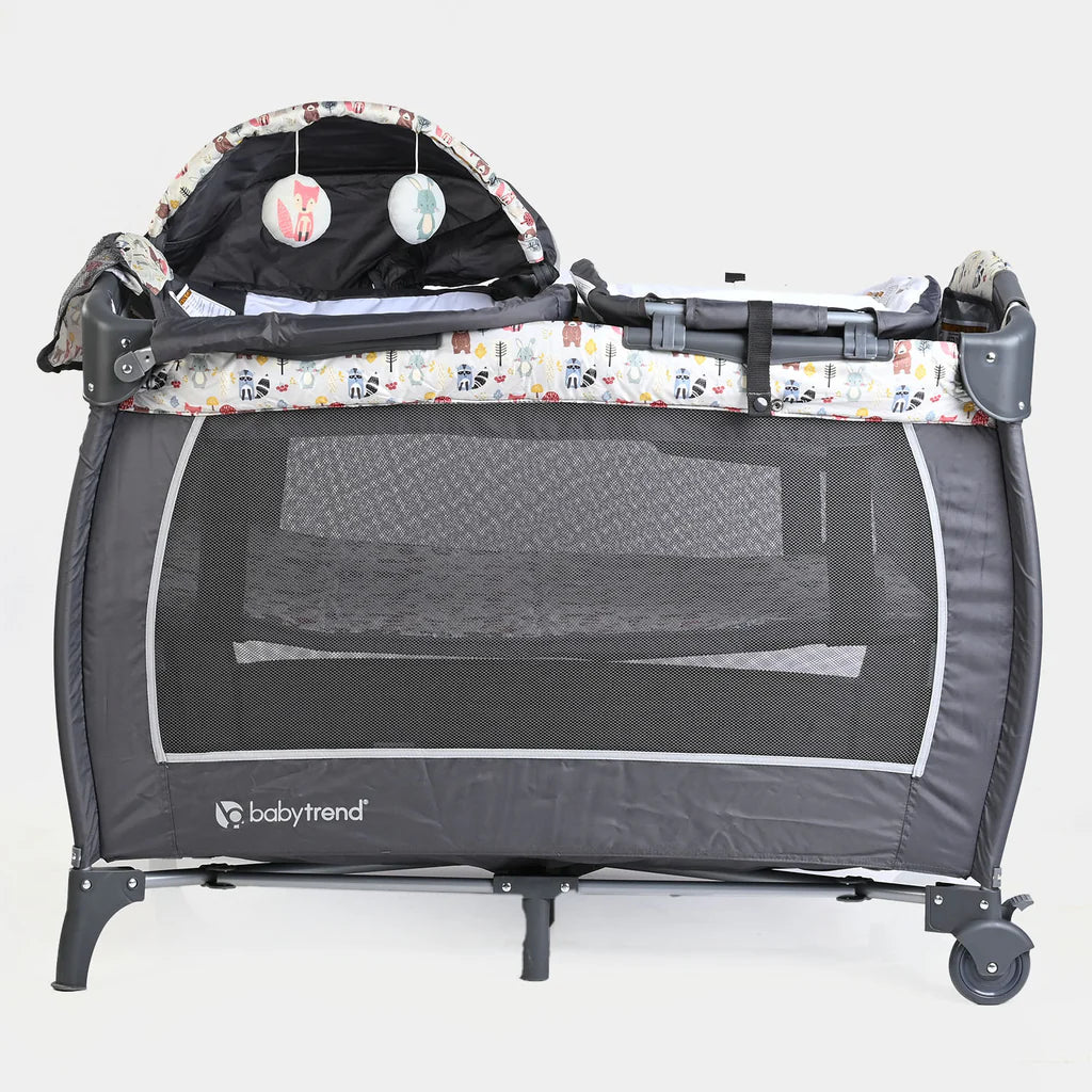 Baby Play Pen with Bassinet and Protective Canopy