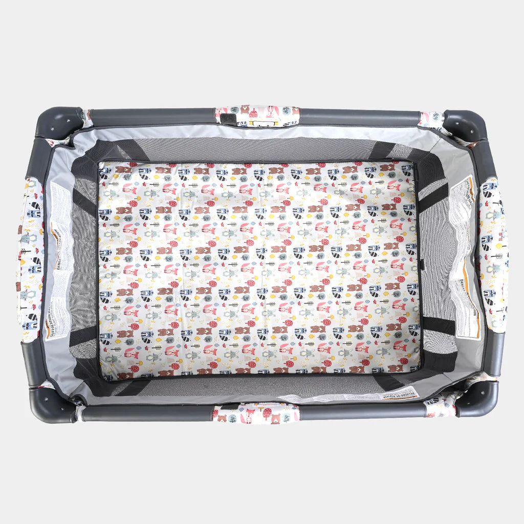 Baby Play Pen with Bassinet and Protective Canopy