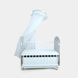 Premium Wooden Baby Cot with Canopy & Storage Drawer