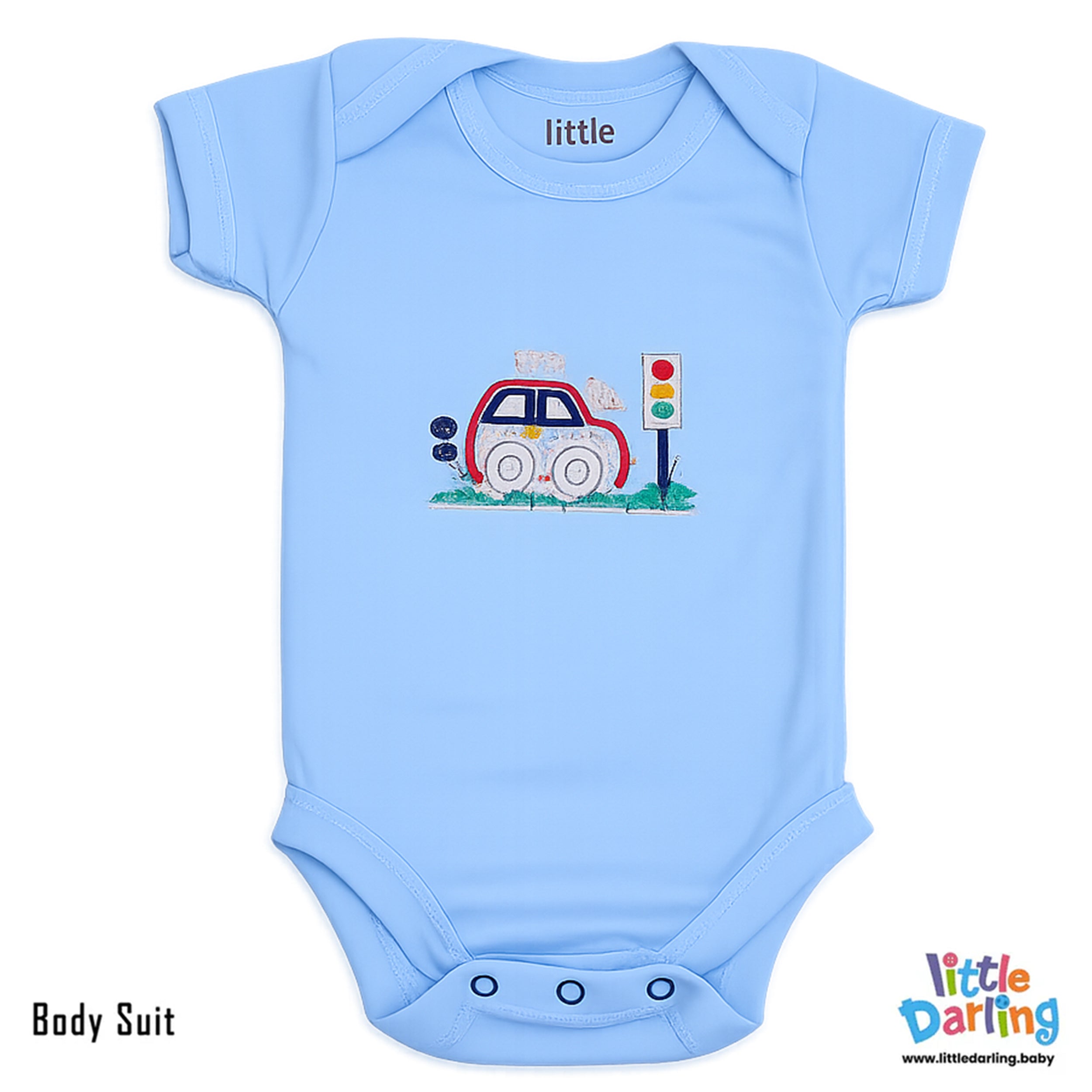 8 Pcs Newborn Baby Gift Set Blue Car Print by Little Darling