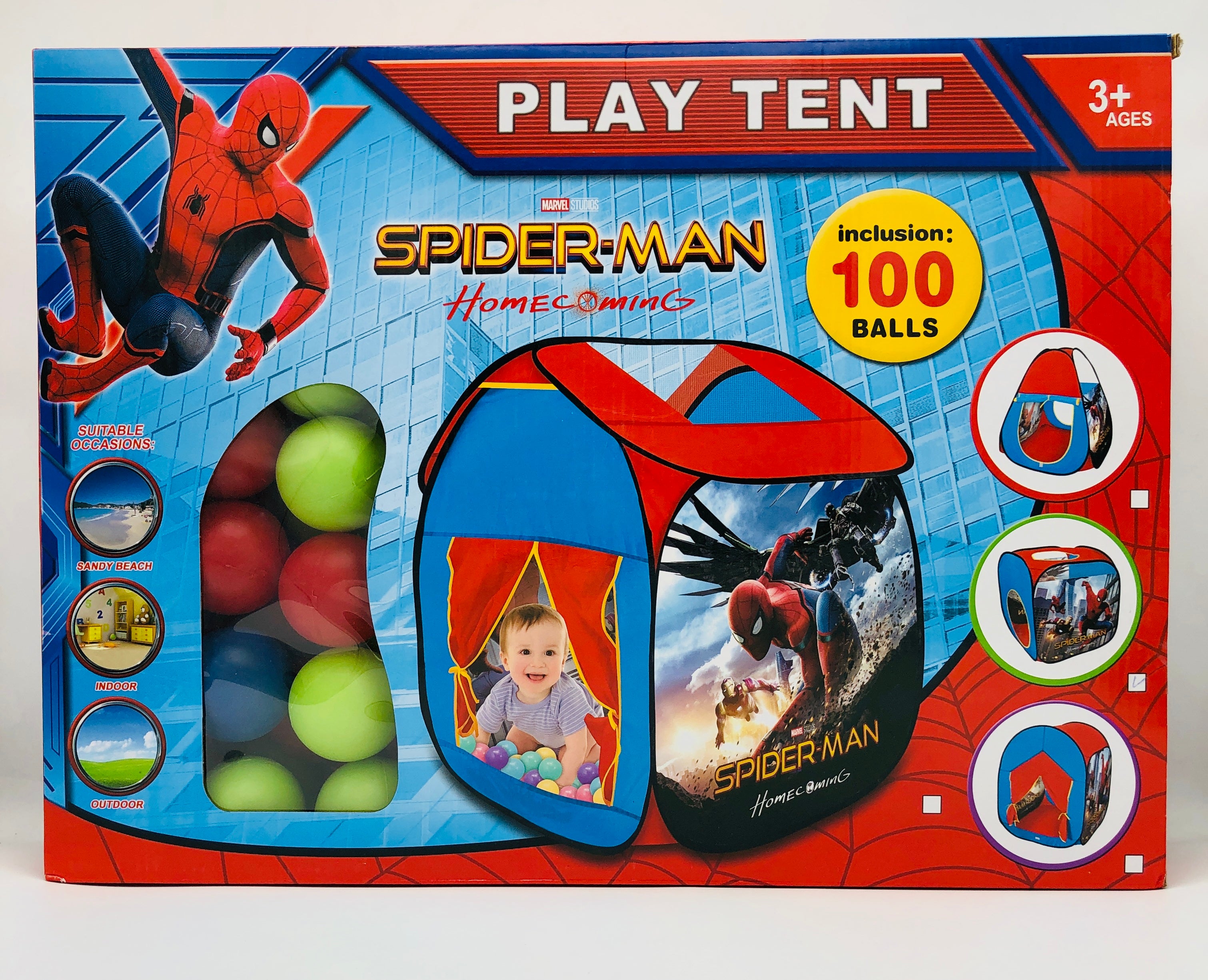 Spiderman Tent House With 100 Balls For Children