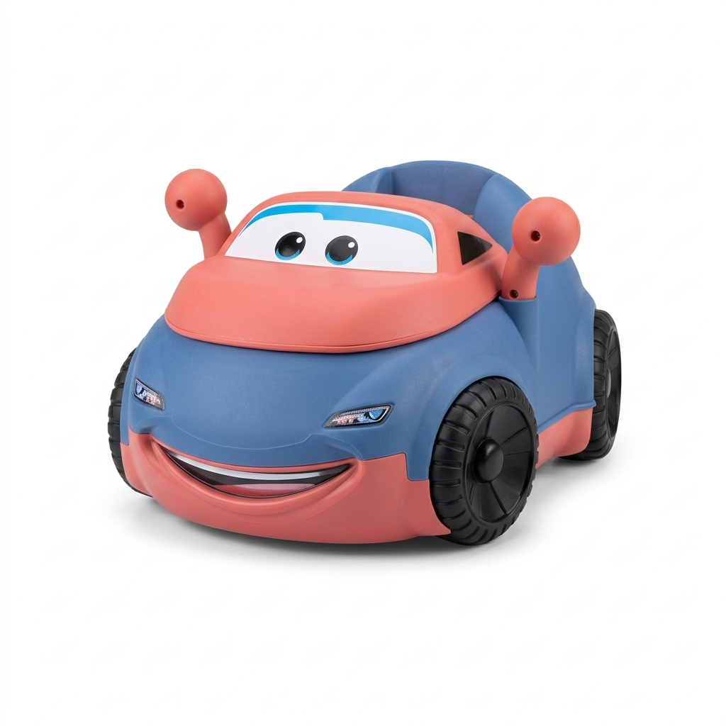 Baby Cartoon Car Potty Seat Ride - On with Wheels
