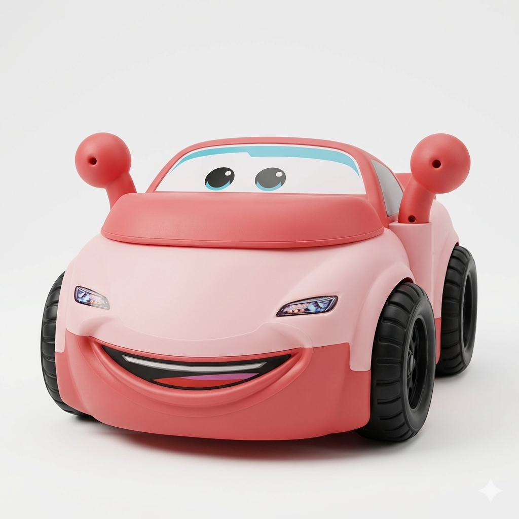 Baby Cartoon Car Potty Seat Ride - On with Wheels