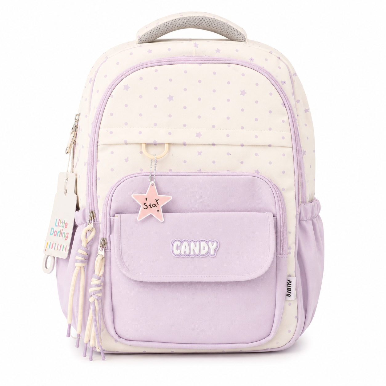 Lavender Polka Dot School Backpack