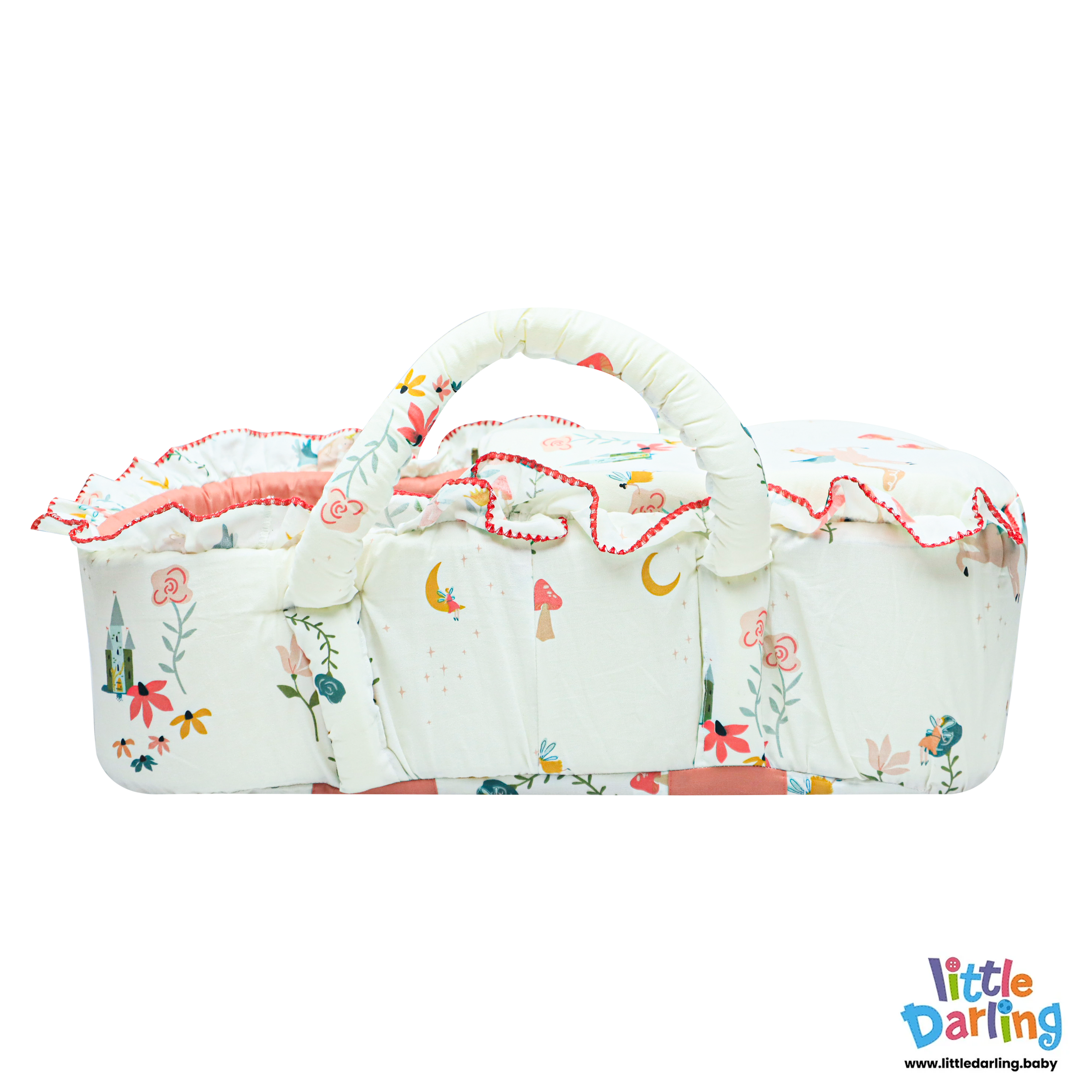 Infant Moses Basket Unicorn & Flower Print by Little Darling