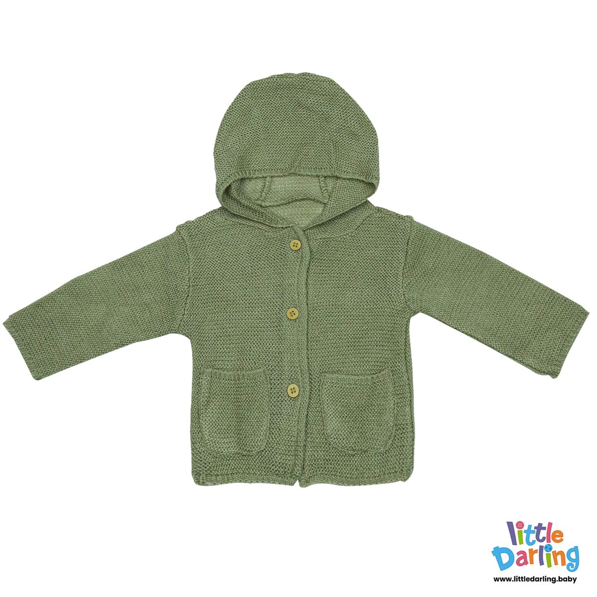 Hooded Jacket Olive Green Color | Little Darling Price in Pakistan