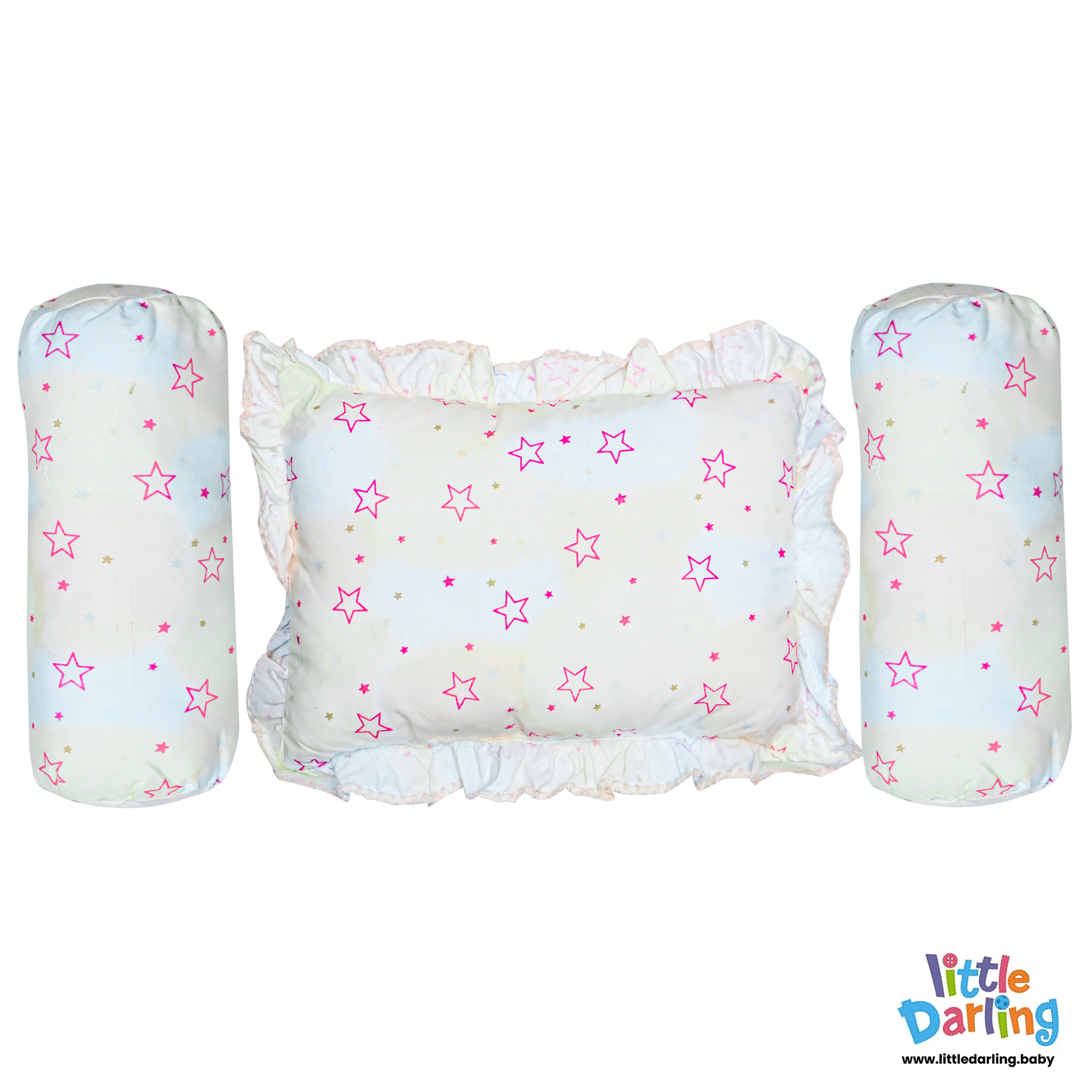 Baby Head Pillow Set PK Of 3 Star Print by Little Darling