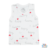 Baby Sando Suit I Love Mummy Daddy Print | Little Darling
