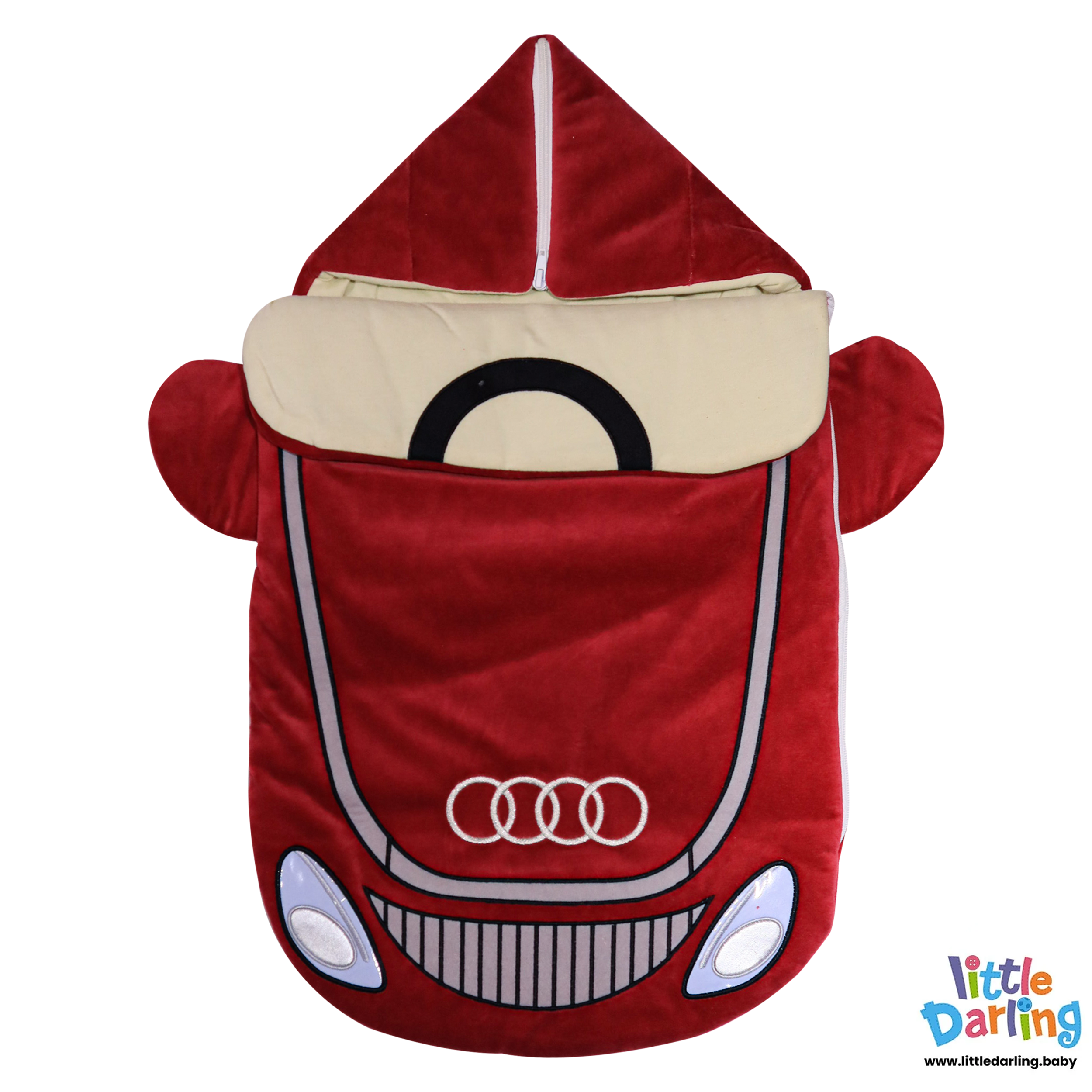 Red Car-Themed Baby Sleeping Bag by Little Darling