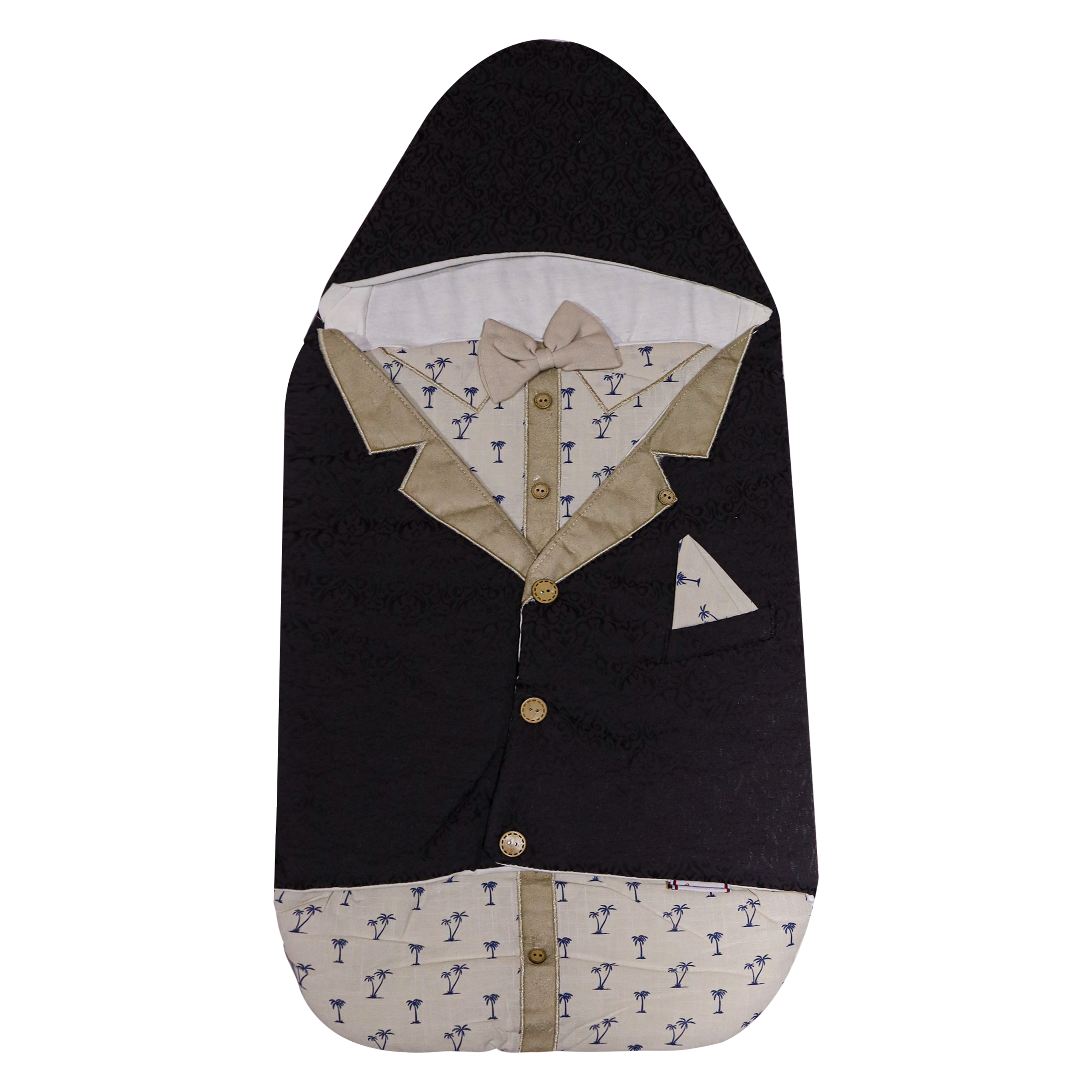 Baby Carry Nest – Classic Black Suit Design with Bow Tie