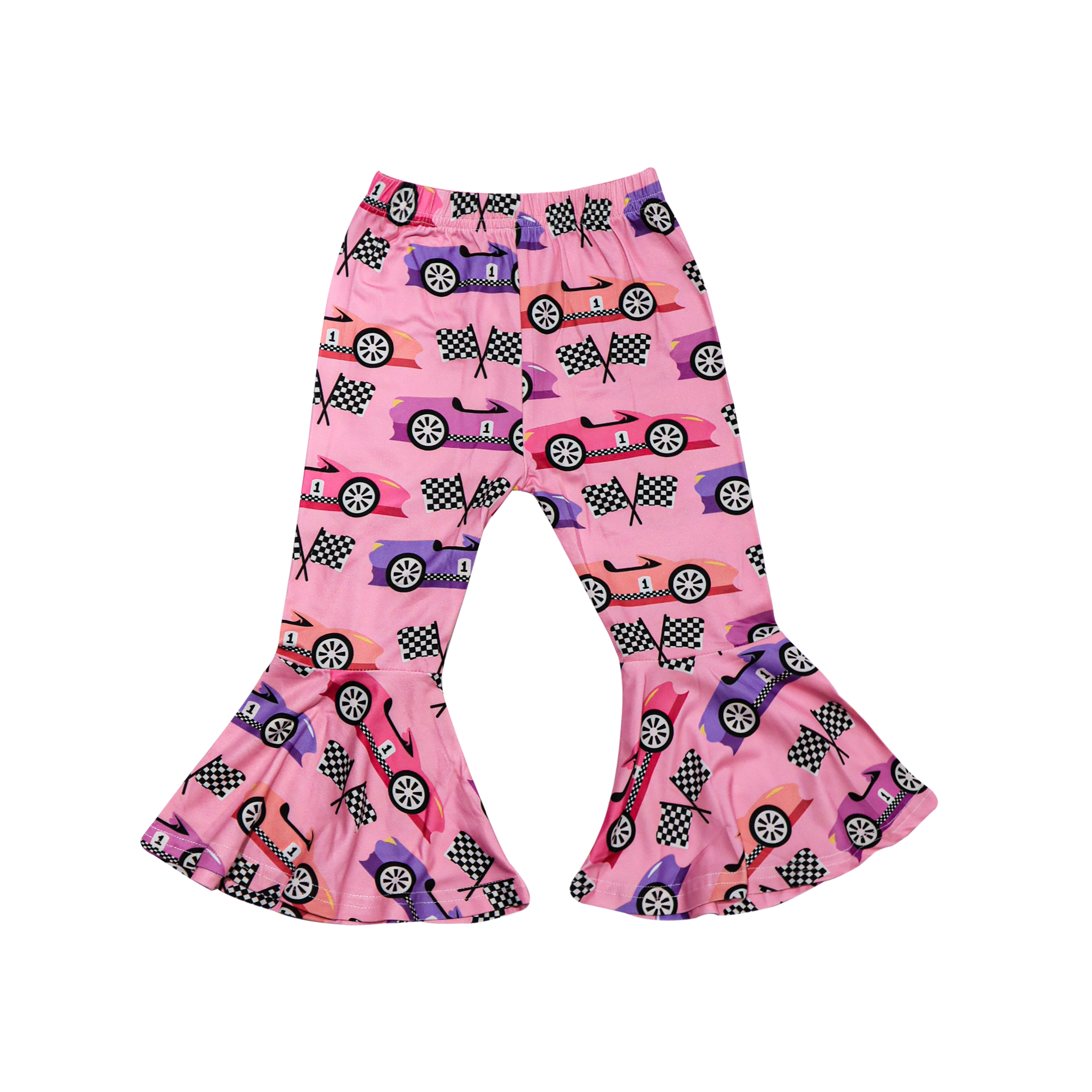 Kids Outfit Pink Car Print – 3 Piece Set