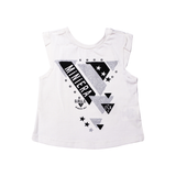 Kids Stylish 3-Piece Outfit – White Top & Black Sequin Set