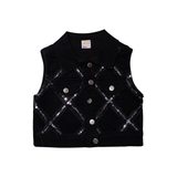 Kids Stylish 3-Piece Outfit – White Top & Black Sequin Set
