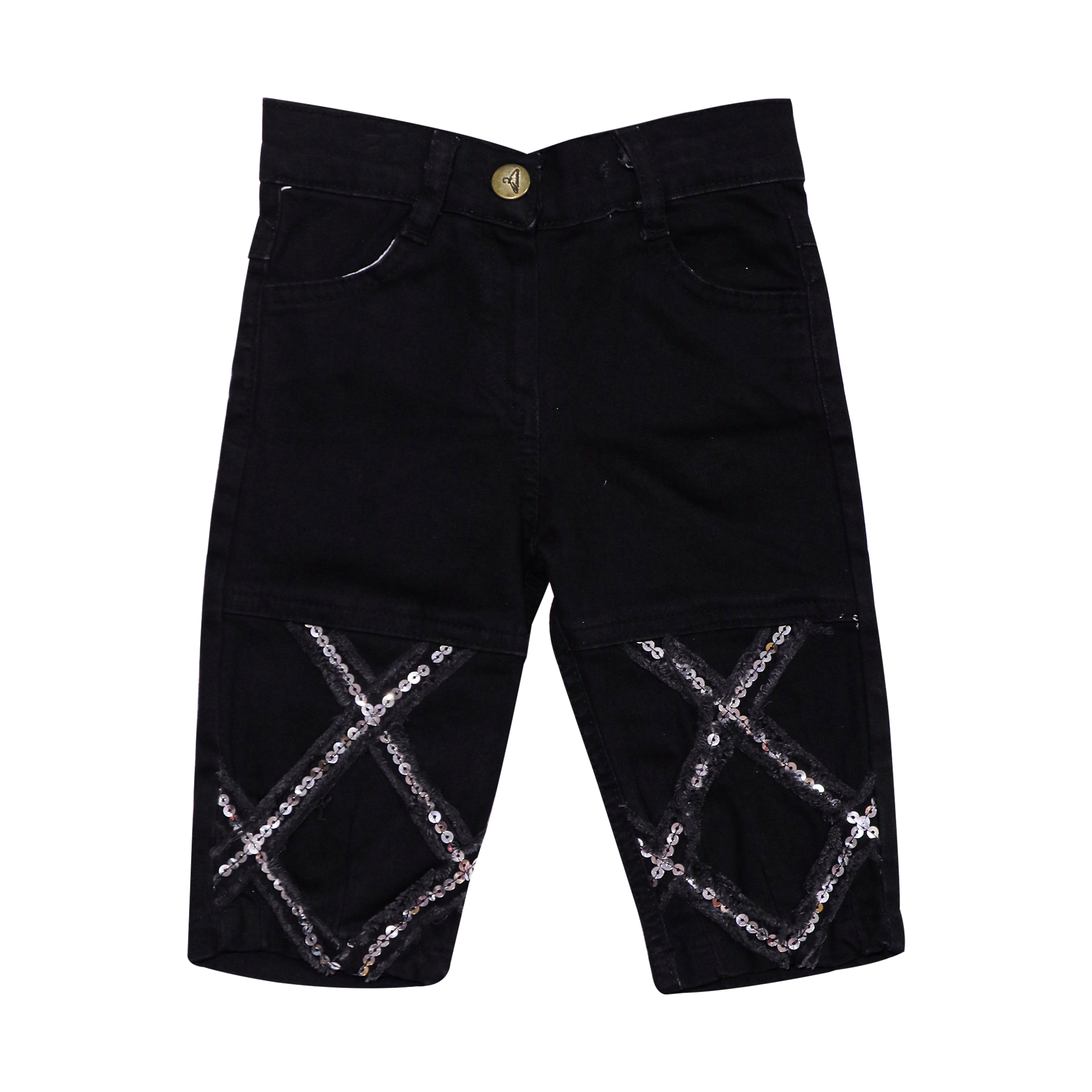 Kids Stylish 3-Piece Outfit – White Top & Black Sequin Set