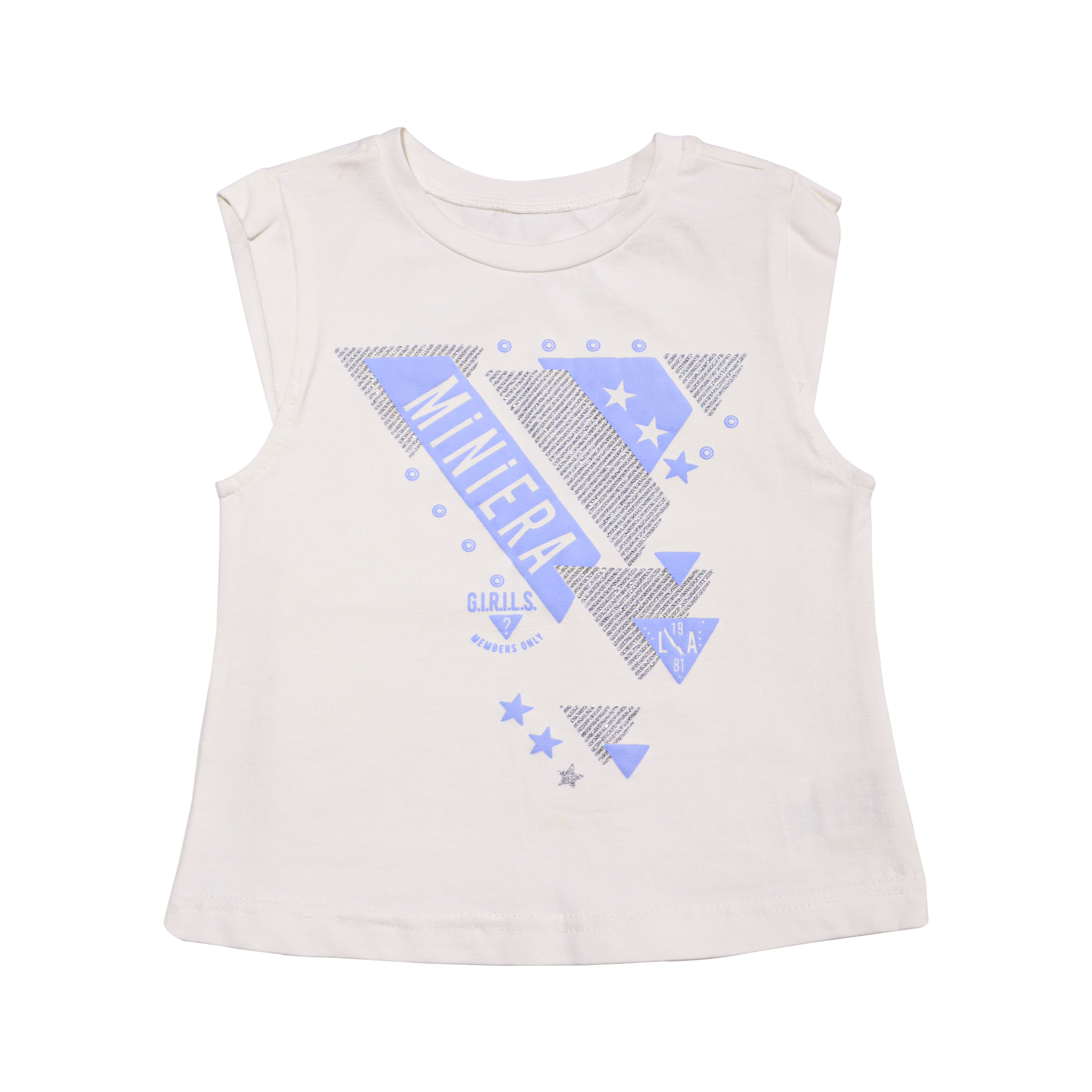 Kids Stylish 3-Piece Outfit – White Top & Blue Sequin Set