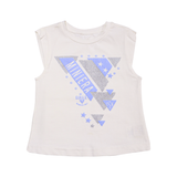 Kids Stylish 3-Piece Outfit – White Top & Blue Sequin Set