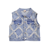 Kids Stylish 3-Piece Outfit – White Top & Blue Sequin Set