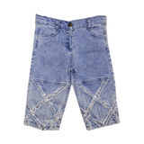 Kids Stylish 3-Piece Outfit – White Top & Blue Sequin Set